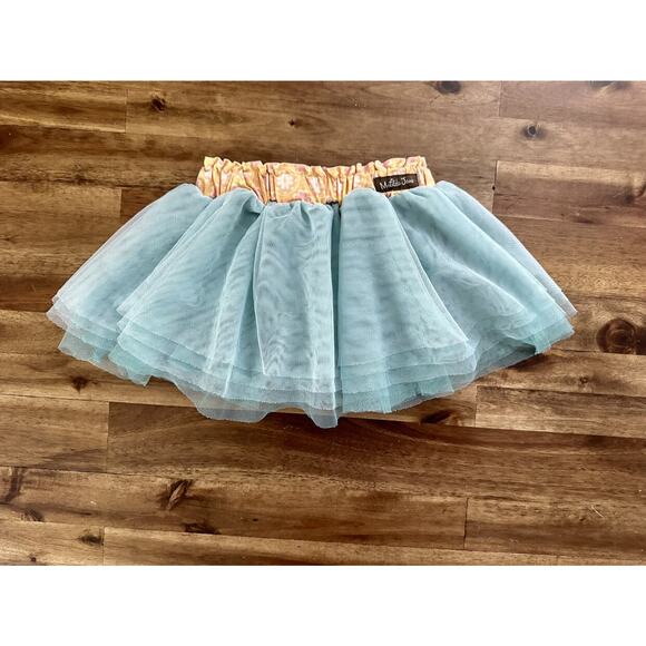 Matilda Jane Just Imagine Misty Layered Tulle Skirt Knit Skort Green Yellow 2 - Picture 6 of 6